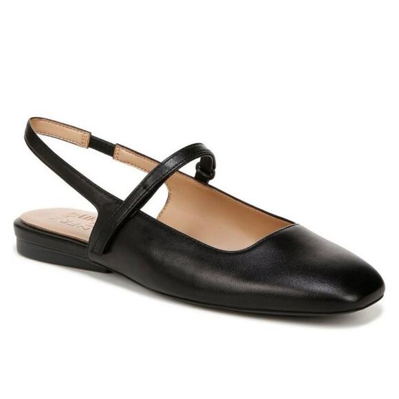 NWOB Naturalizer size 8.5 Connie Black Leather Slingback Mary Jane Flats - Picture 1 of 11
